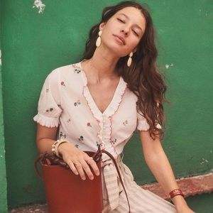 Sezane Andrea Floral Blouse